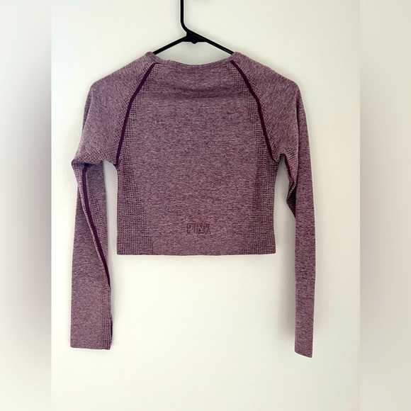 PINK Victoria’s Secret, seamless long sleeve crop top, size M - Picture 2 of 8